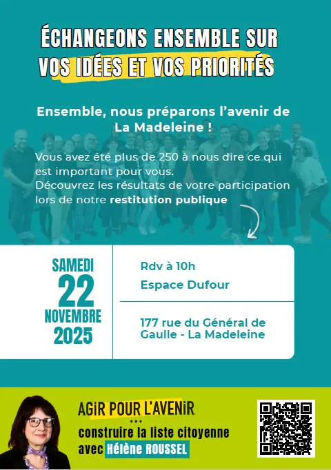 Restitution publique de notre consultation citoyenne et échanges d&rsquo;idées
