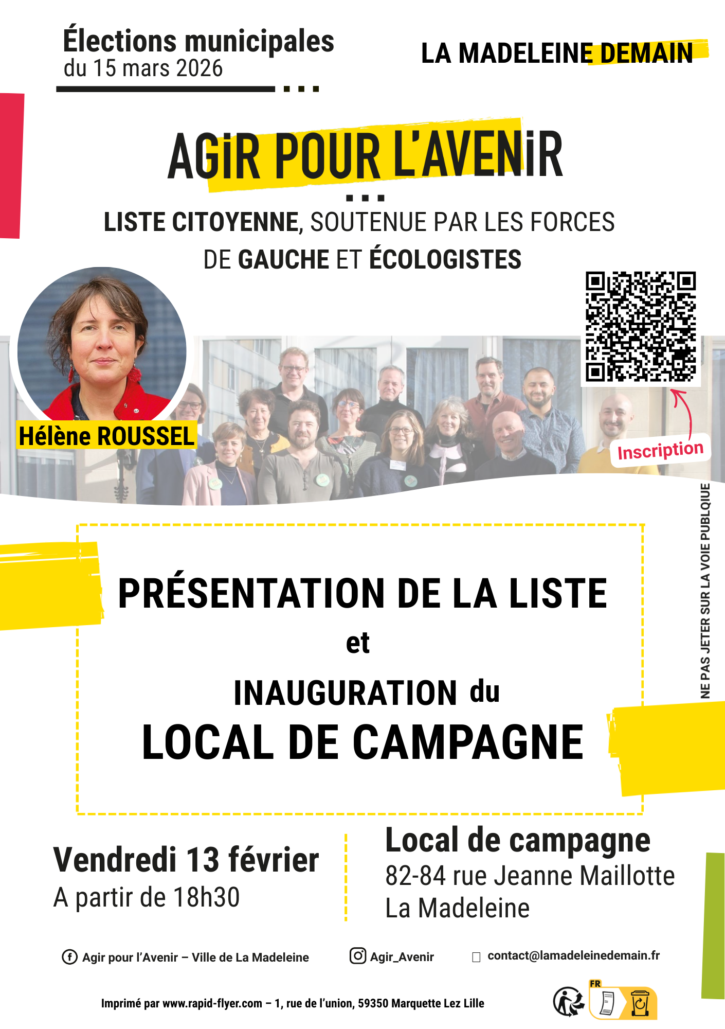 Pr&eacute;sentation de la liste et Inauguration du local de campagne