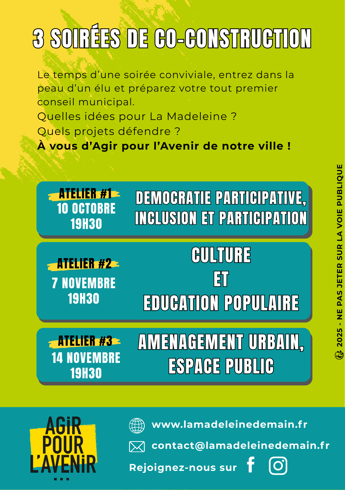 3 soirées de co-construction par thématique (1/2)