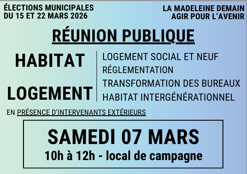 Atelier th&eacute;matique - Habitat logement